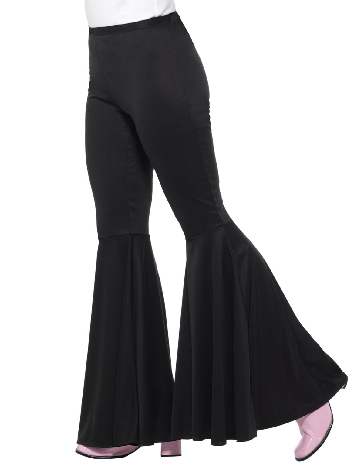 Vue de profil du pantalon pattes d'éléphant disco