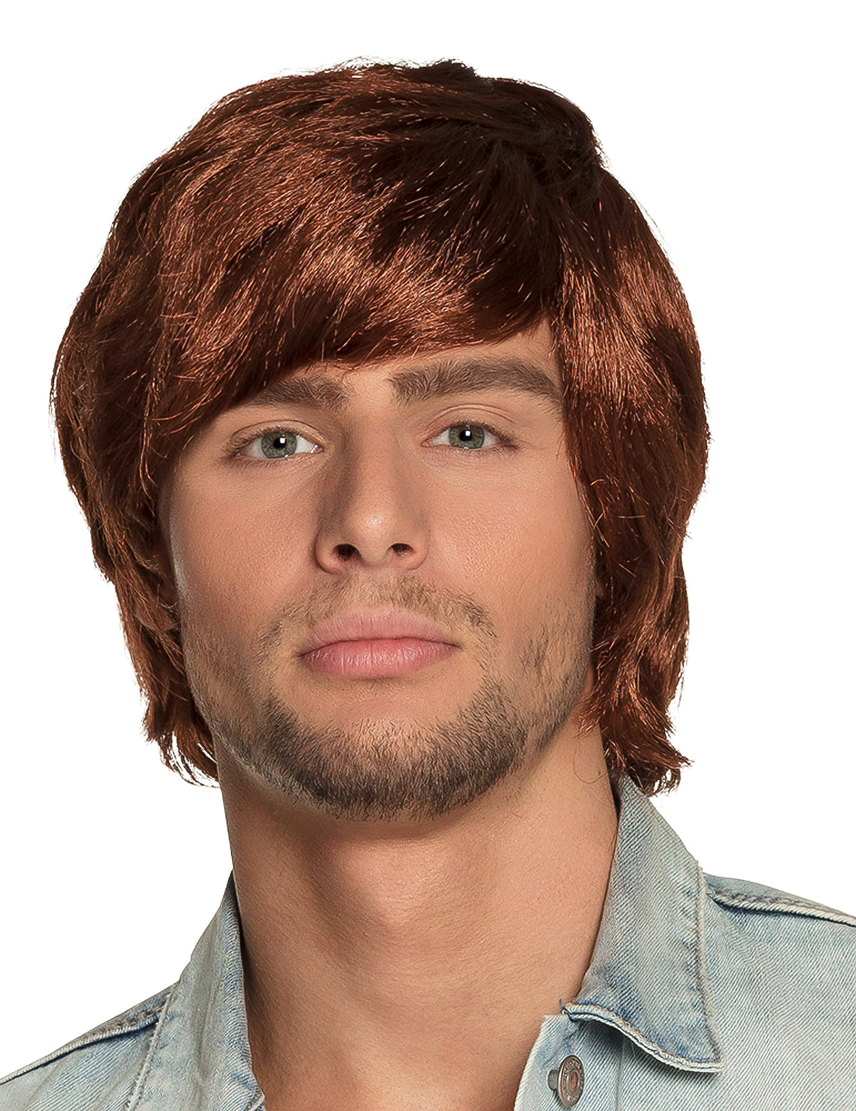 Perruque années 70 pour homme rousse