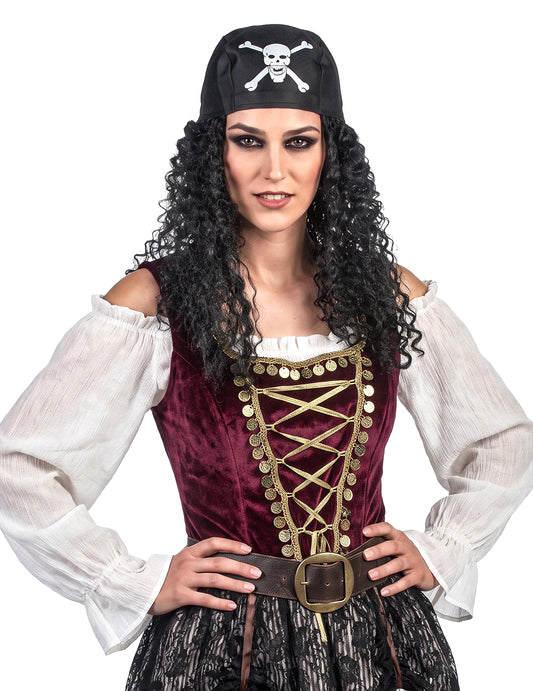 Peruca de pirata homem