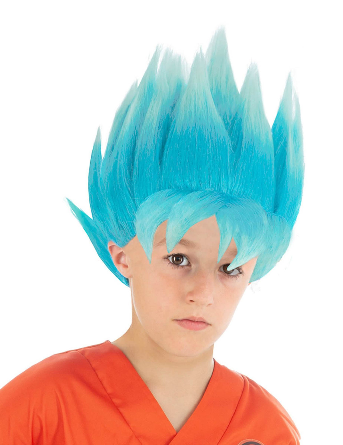 Peruca Goku Saiyan Super Dragon ball™ para criança azul com pontas