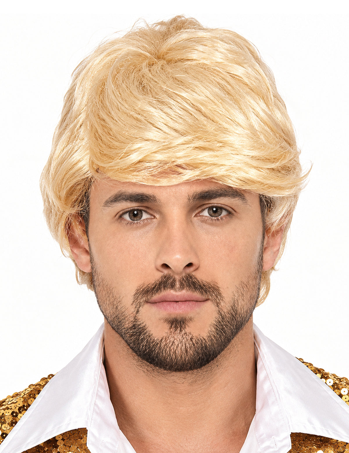 Peruca loura curta homem