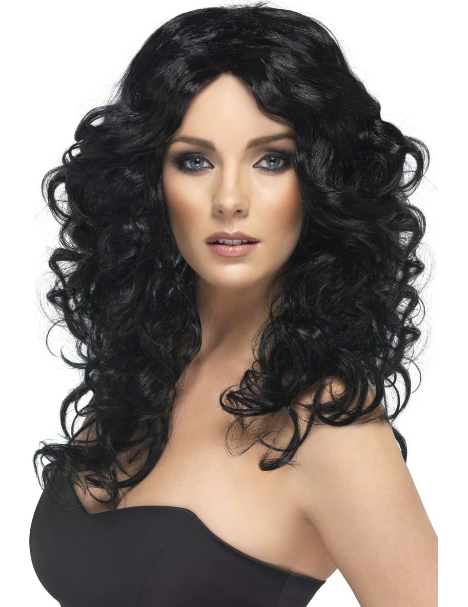 Perruque bouclée longue pour femme noire