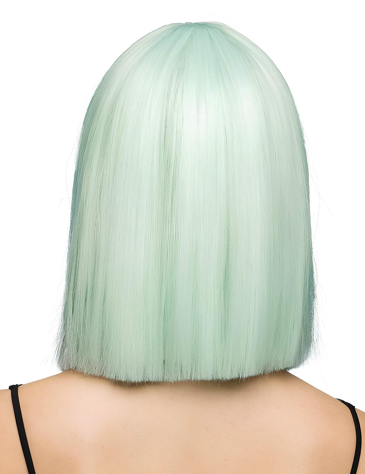 Peruca luxuosa em tom pastel menta para adulto