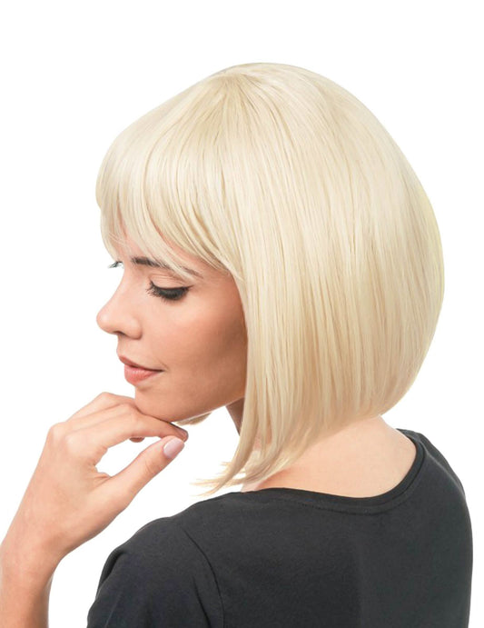Peruca de corte chanel loira luxo para mulher