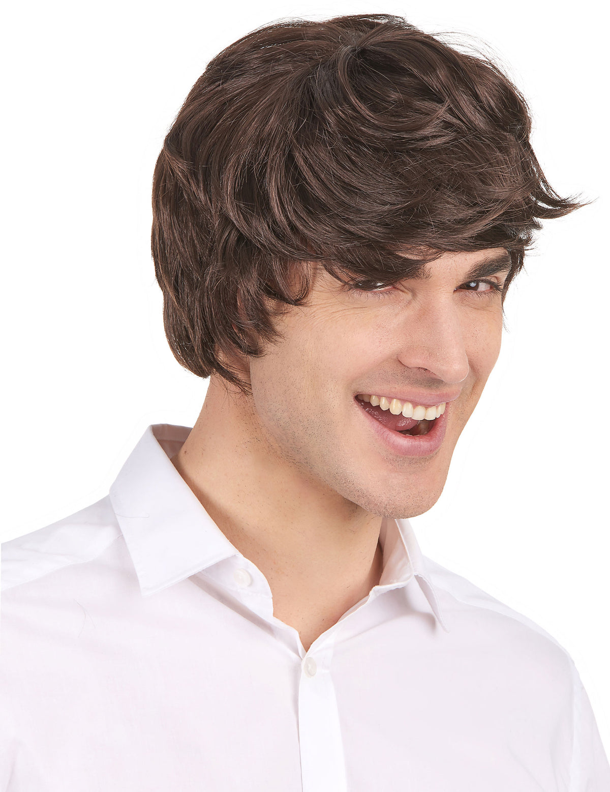 Perruque années 2021 pour homme brune courte