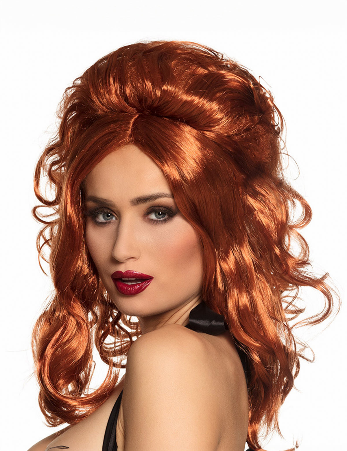 Perruque cowgirl pour femme rousse bouclée et volumineuse