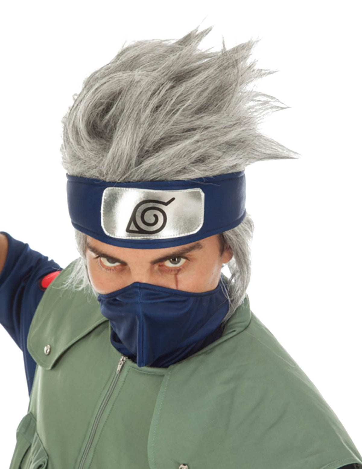Peruca Kakashi Hatake Naruto™ para adulto cinzenta e espetada