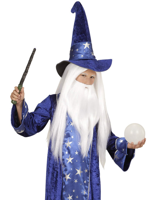 Mise en situation de la perruque avec barbe de magicien