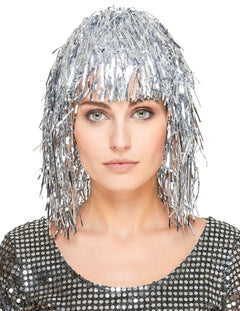 Perucas com strass e lantejoulas