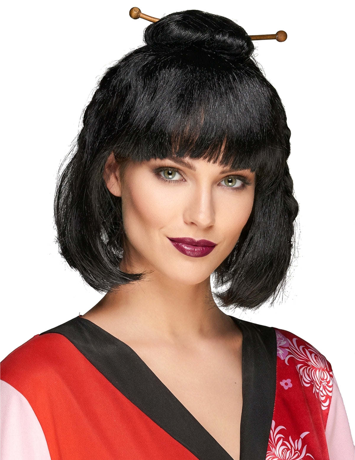Peruca chinesa preta para mulher