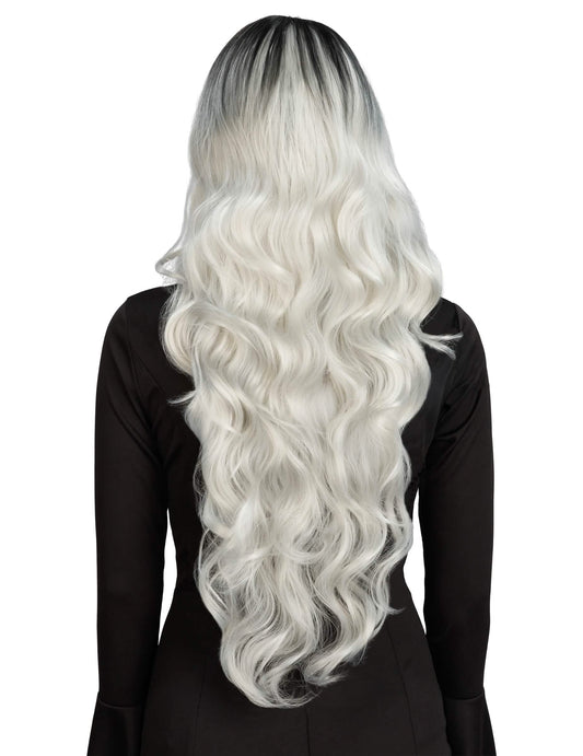 Peruca ombré branca e preta luxo mulher