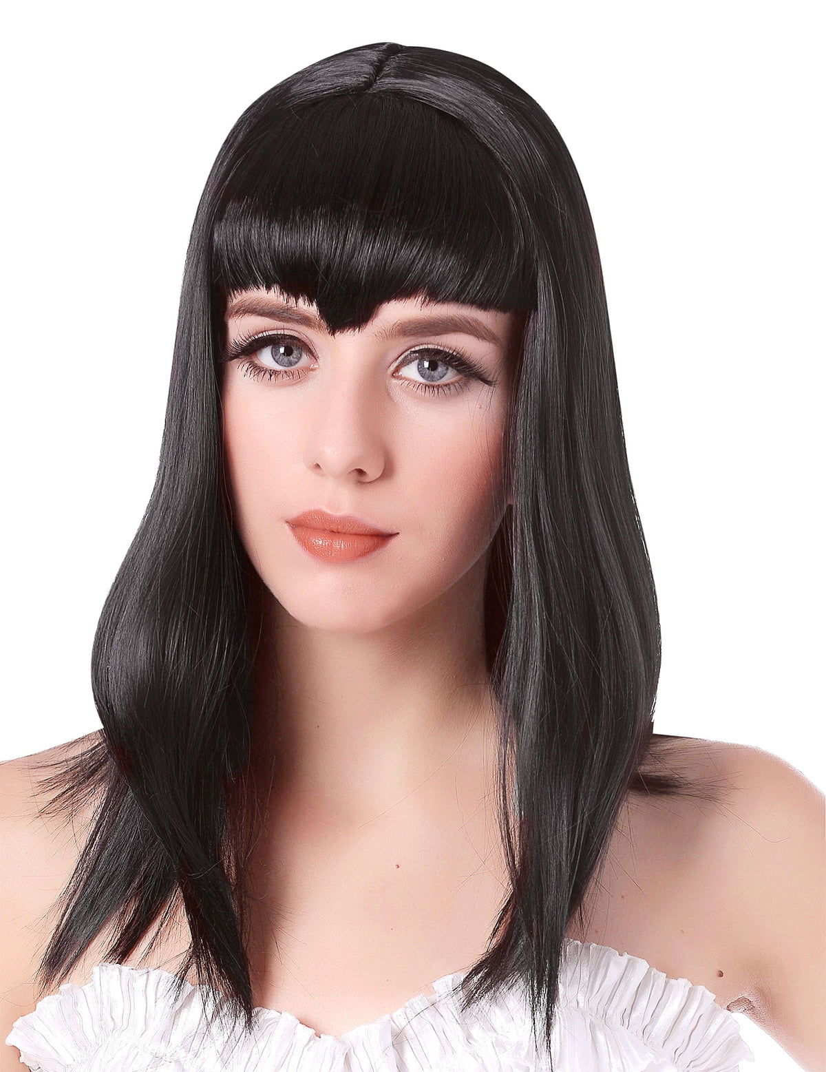 Perruque vampire pour femme noire avec frange