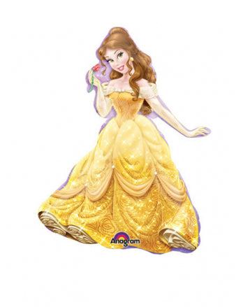 Ballon aluminium Belle pour enfant jaune et doré