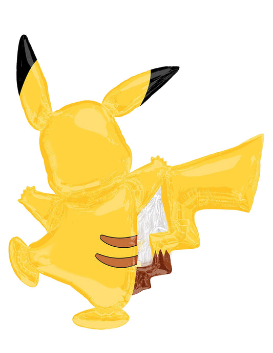 Vue de dos du ballon aluminium Pikachu Pokémon
