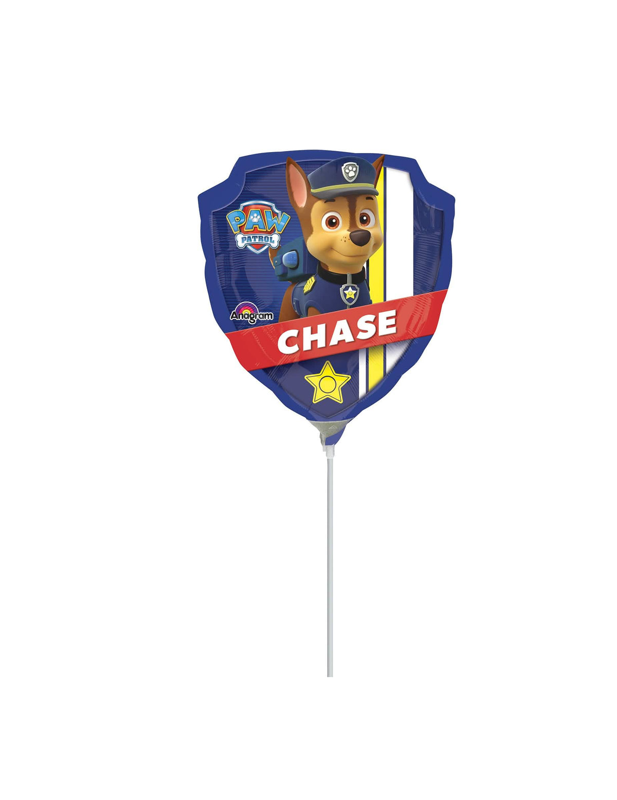 Balão de alumínio Pat'Patrouille Chase para criança azul em forma de brasão