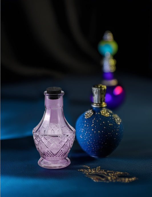Frasco pequeno de vidro violeta 11,5 cm
