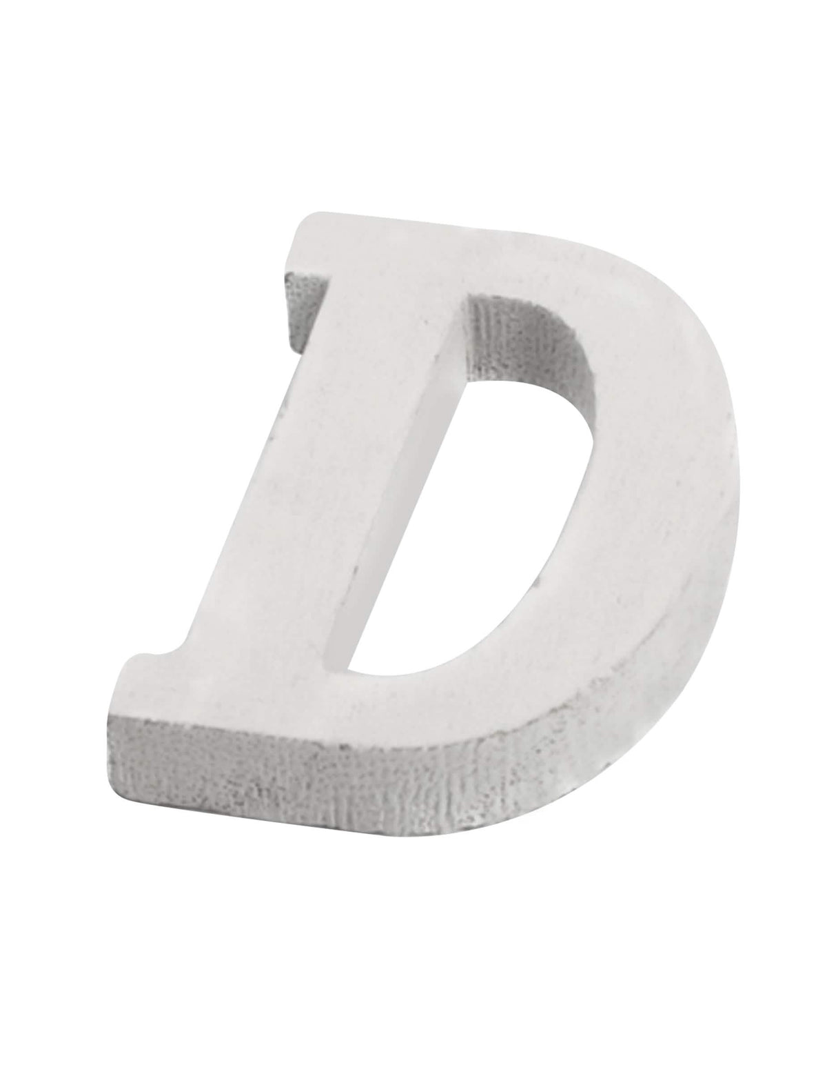 Letra d em madeira para decoração personalizada branco