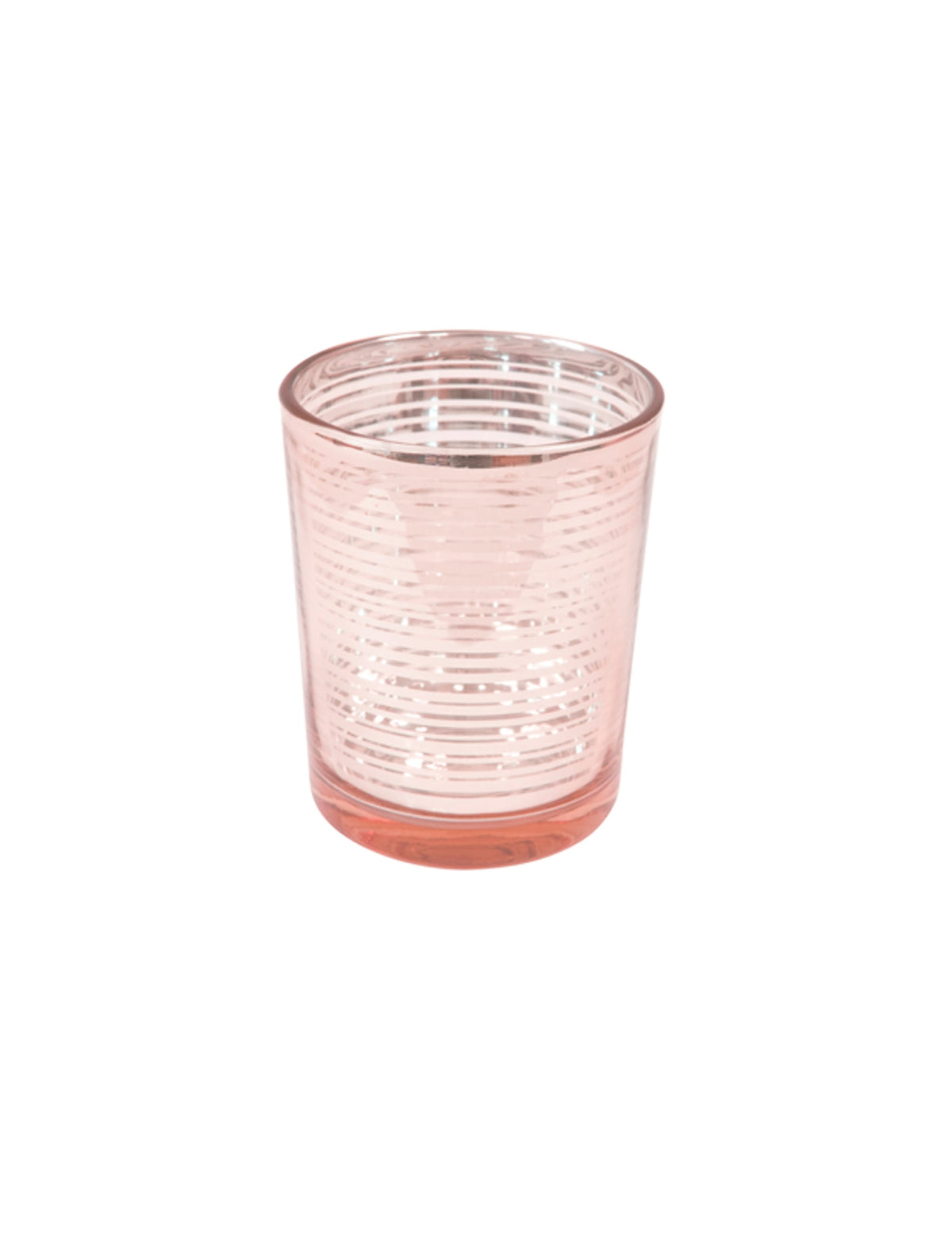Vela em vidro às riscas ouro rosa