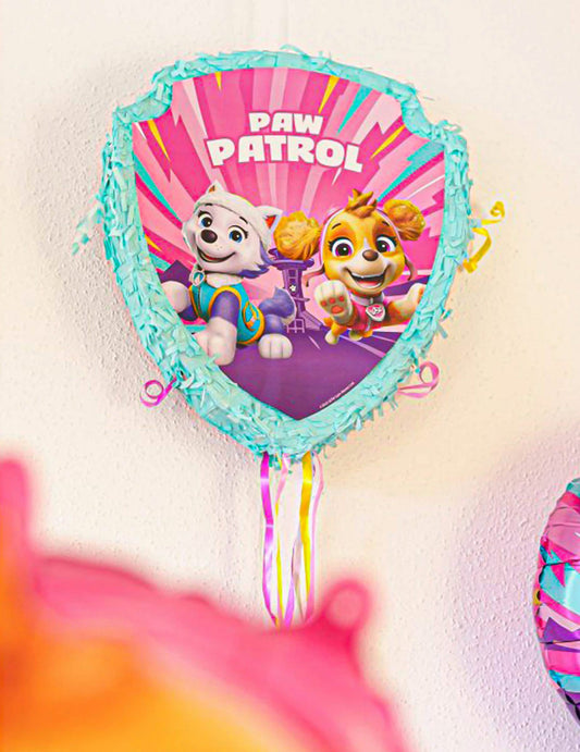Piñata rosa de puxar Patrulha Pata™ 33 x 38 cm