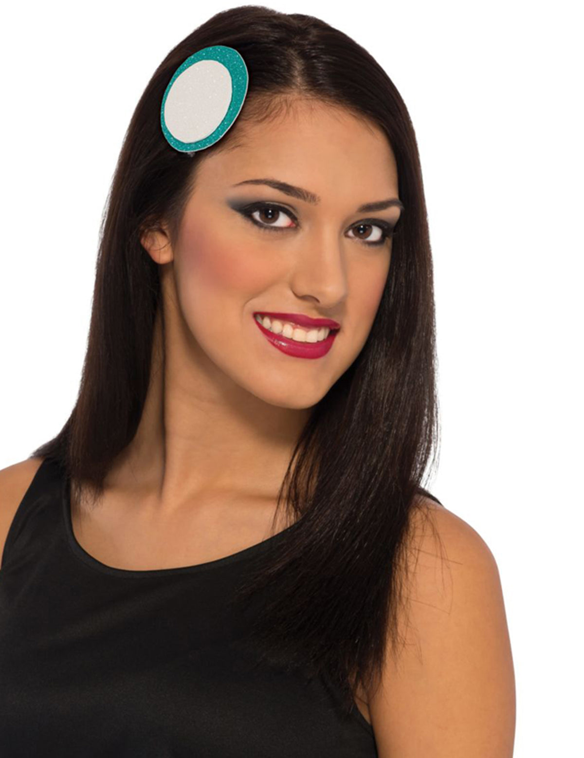 Pince à cheveux Iron man™ pour femme blanche et turquoise pailletée