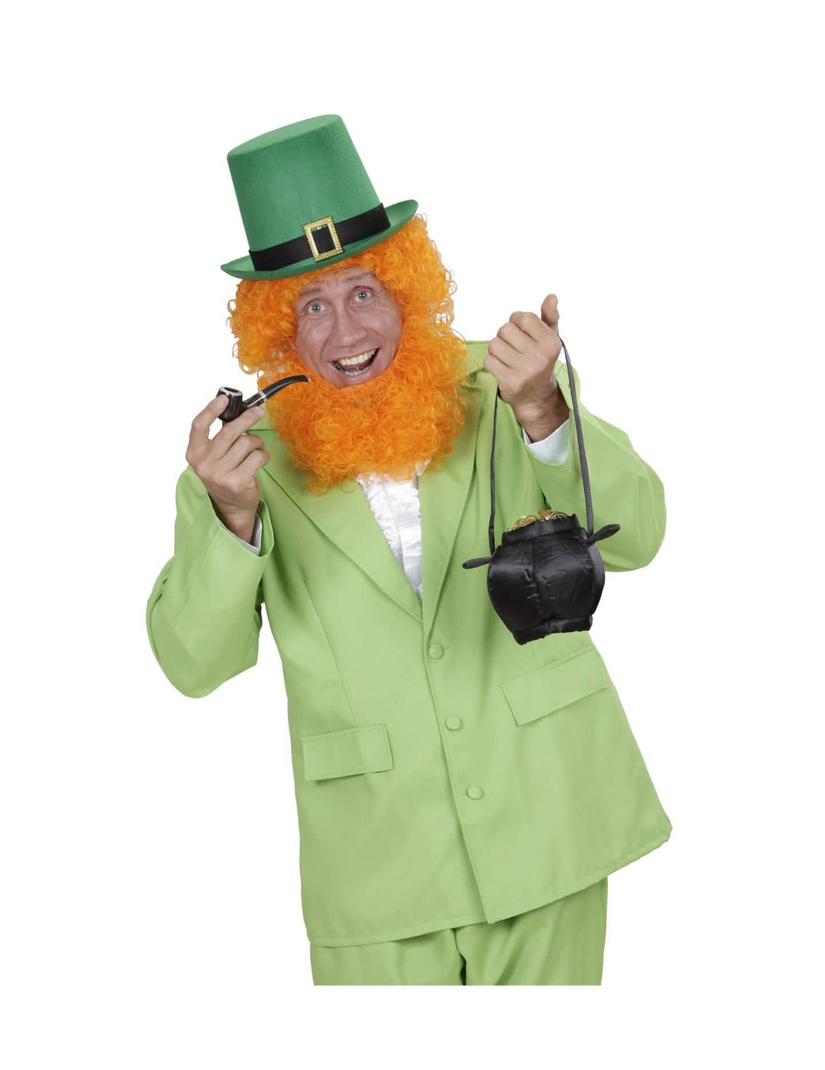 Mise em situação com um fato de leprechaun do cachimbo irlandês