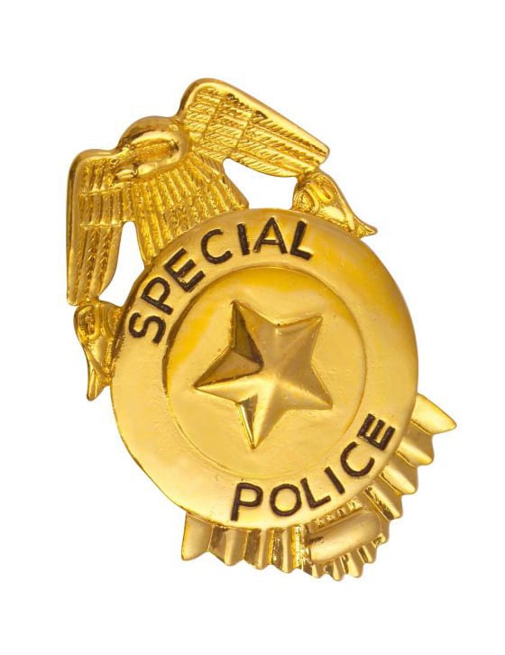 Badge de police pour adulte or avec aigle et étoile