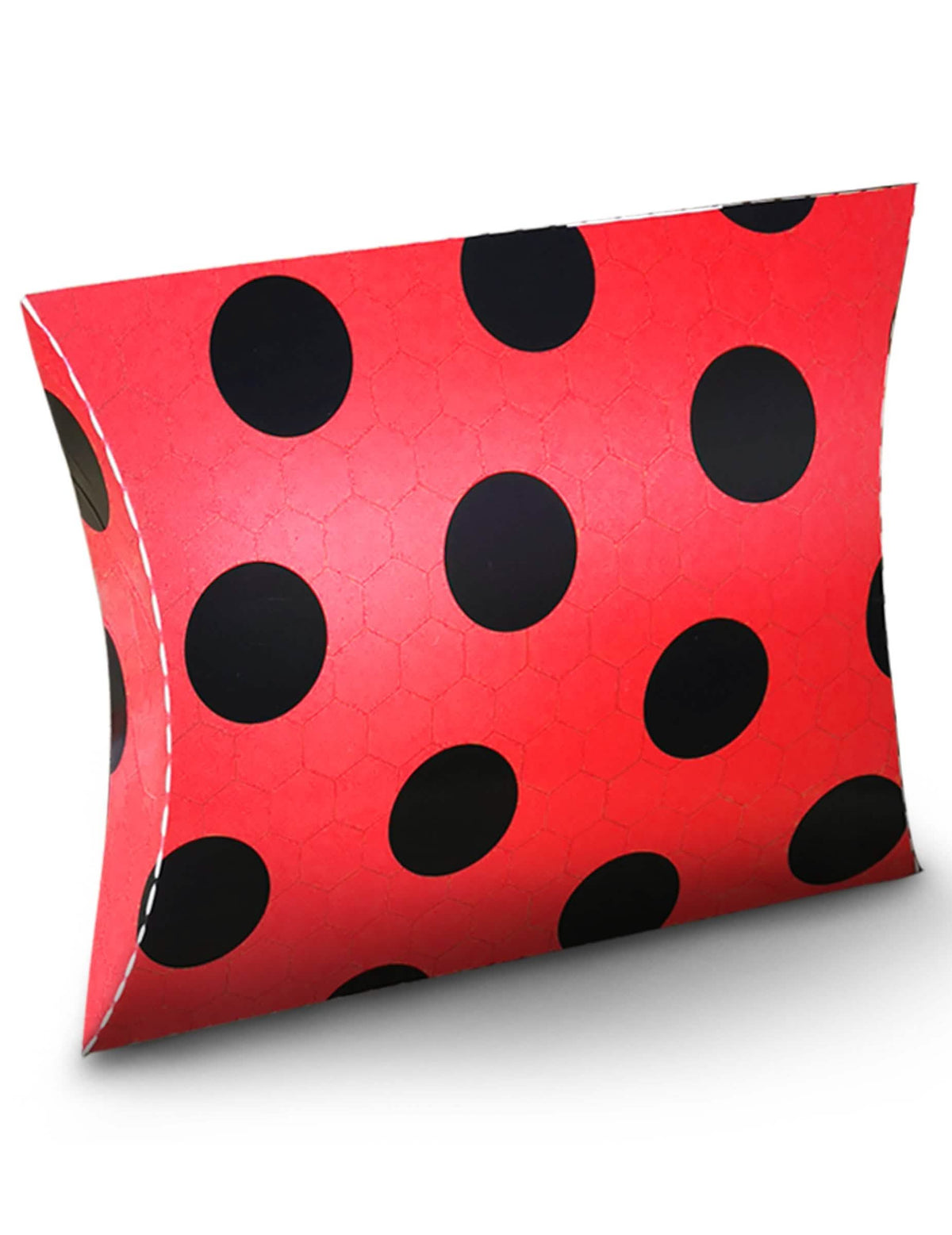 Saco de presente joaninha vermelho com bolinhas pretas
