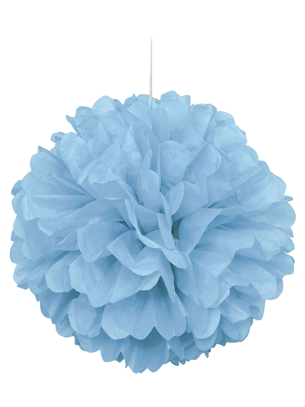 Pompon en papier pour décoration de mariage bleu pastel