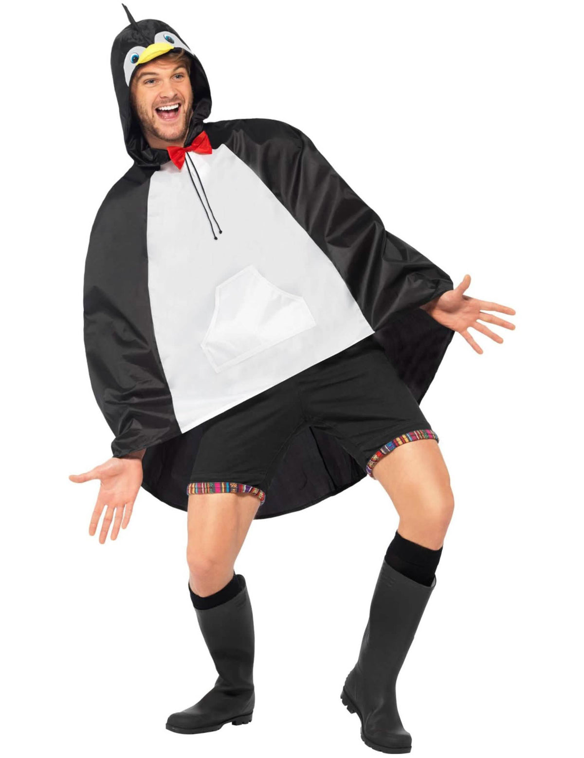 Situação do poncho pinguim para adulto