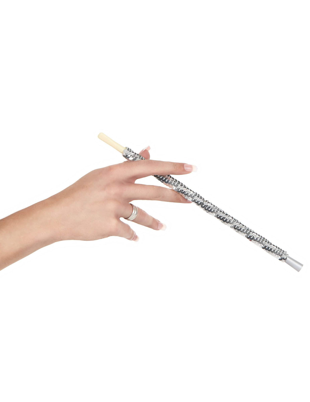 Mise em situação do porta-cigarette com lantejoulas para adulto