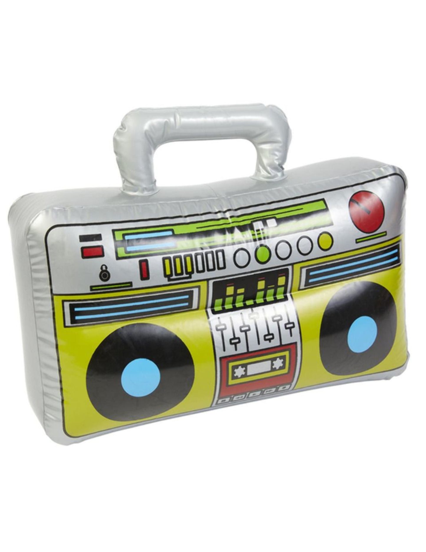 Poste radio gonflable multicolore pour adulte argenté et jaune