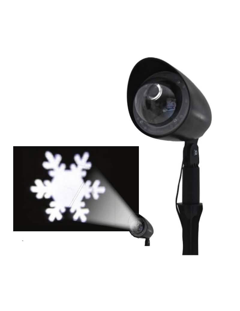 Projetor laser de imagem de floco de neve para exterior e interior preto com projeção branca