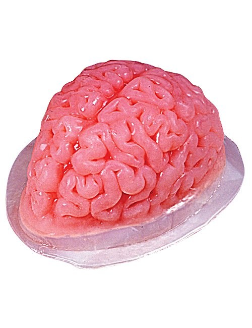 Molde para gelatina em forma de cérebro para halloween cor de rosa e transparente