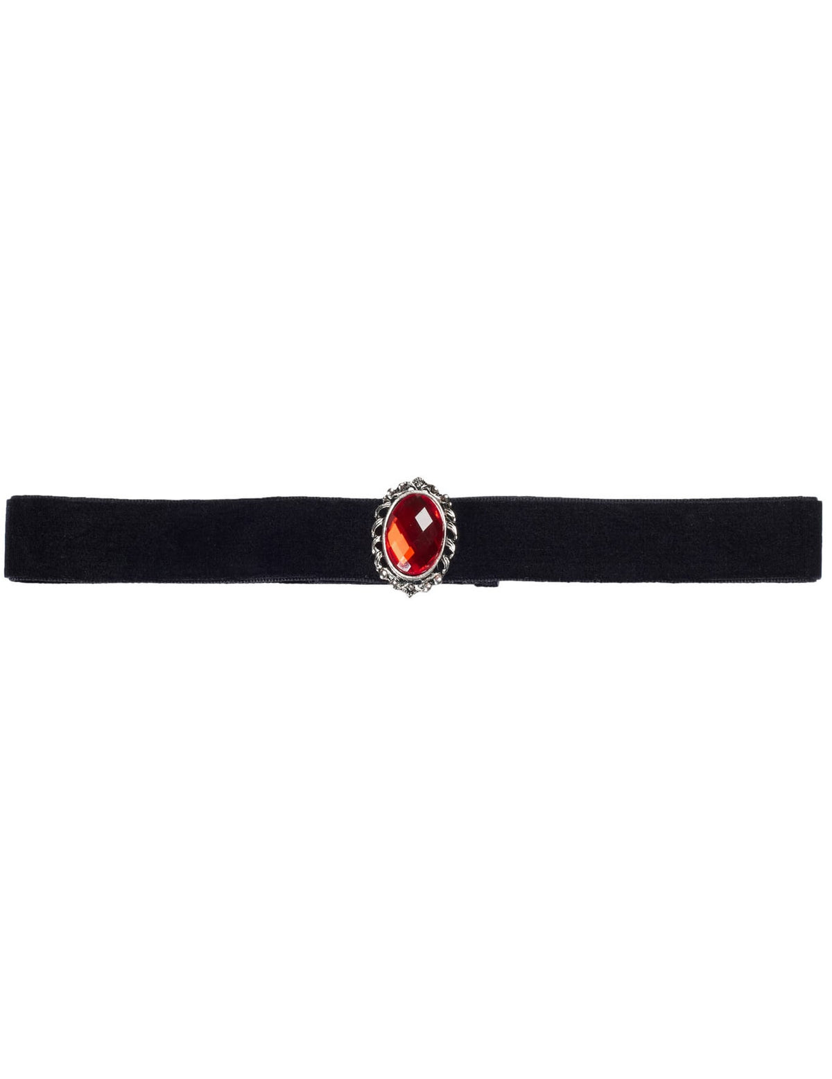 Ras de cou Halloween pour adulte noir avec diamant rouge