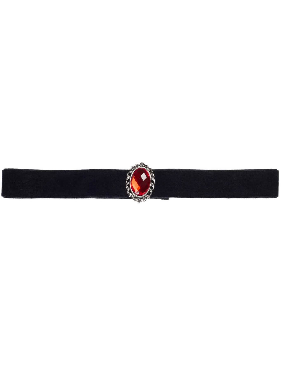 gargantilha halloween para adulto preta com diamante vermelho