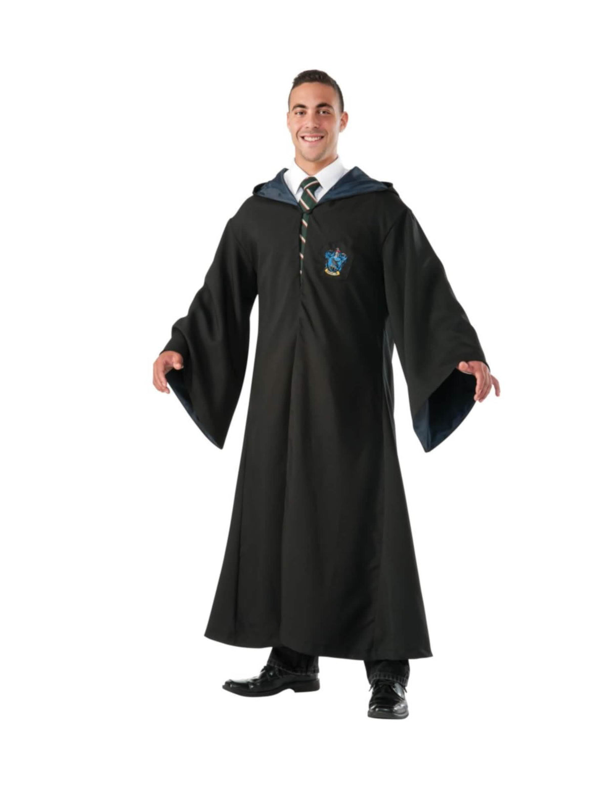 Réplica de luxo de robe de feiticeiro de Corvinal para adulto preta e azul