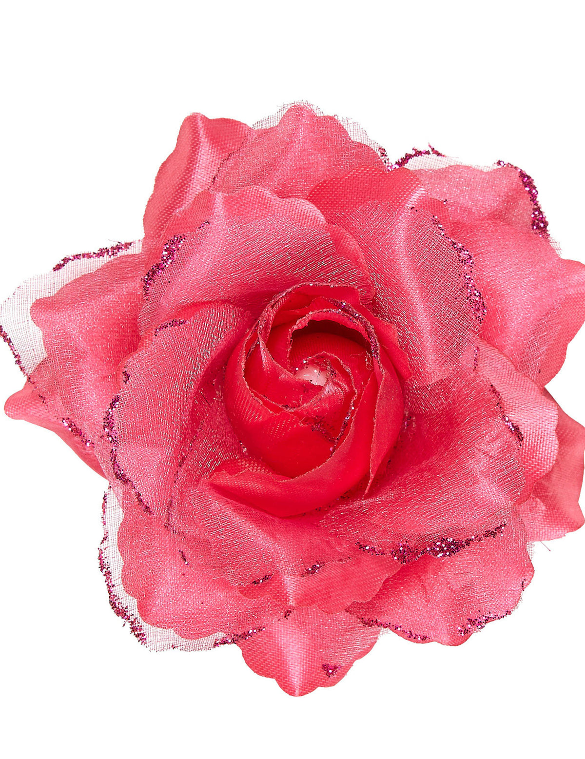 Rose pour cheveux pour femme fuchsia à paillettes