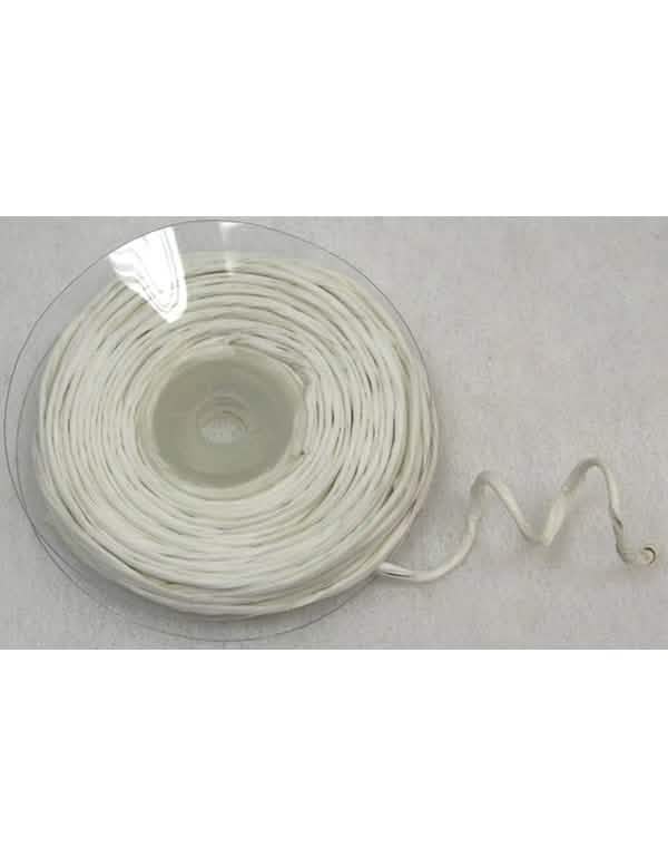 Rolo de ráfia com arame metálico para decoração branco 10 m