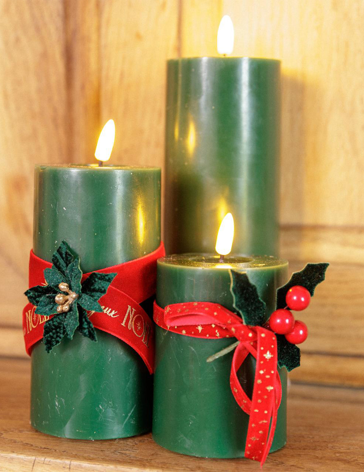 Fita de veludo vermelho e dourada Feliz Natal 2,5 cm x 3 m