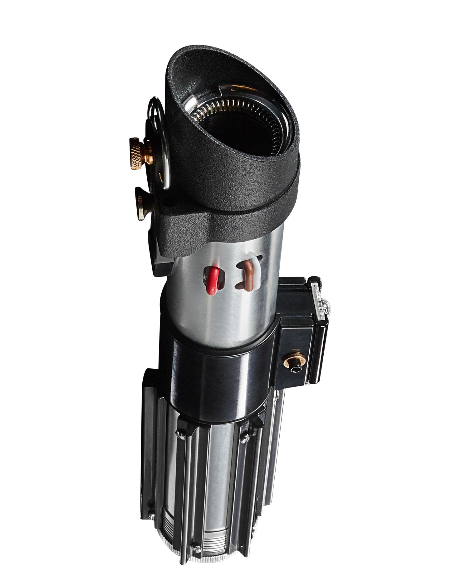 Gros plan sur la poignée du Sabre laser Collector luxe Dark Vador Star Wars