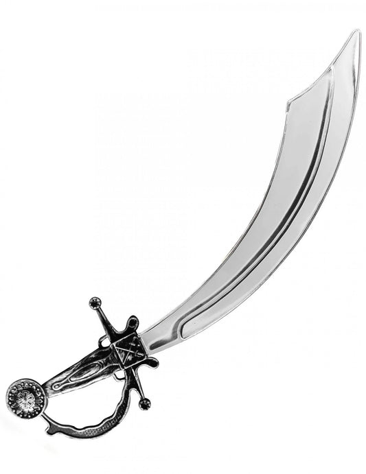 Sabre pirate pour adulte ou enfant argenté et noir en plastique