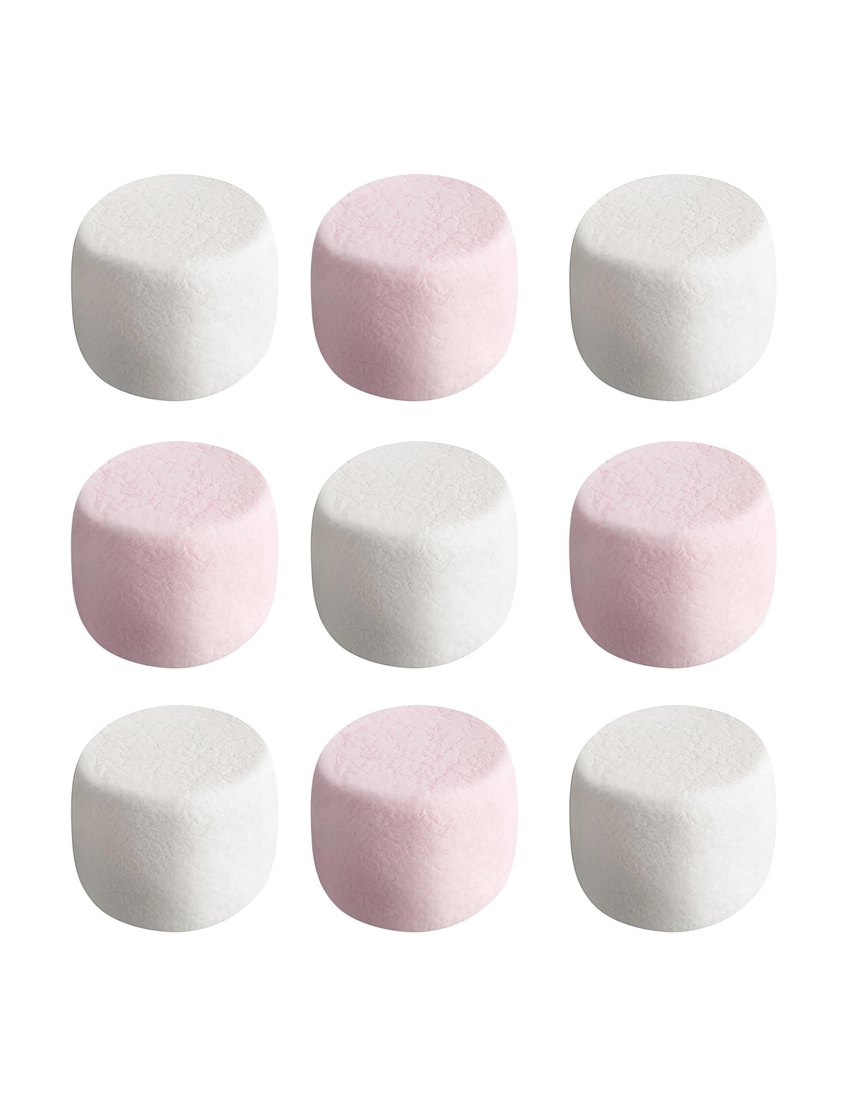 Détail des guimauves roses et blanches du sachet de bonbons Haribo Chamallows