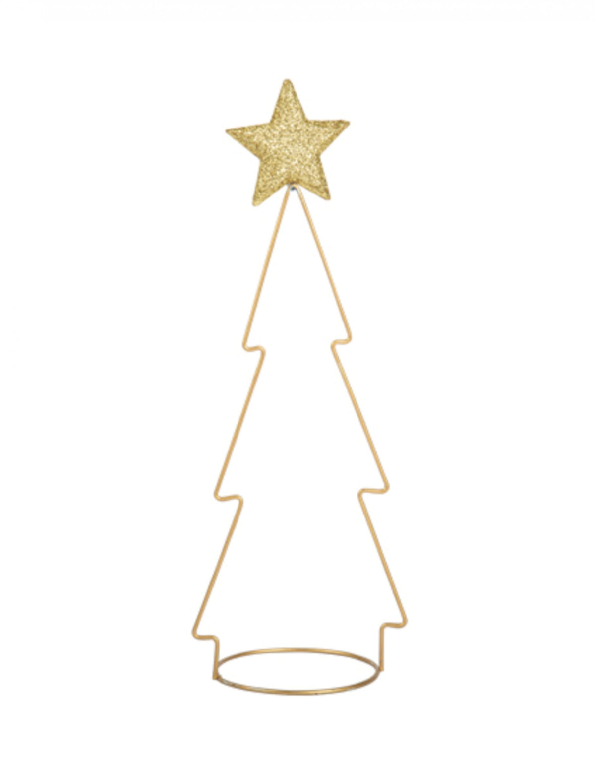 Sapin étoilé en métal de Noël pour décoration de table or