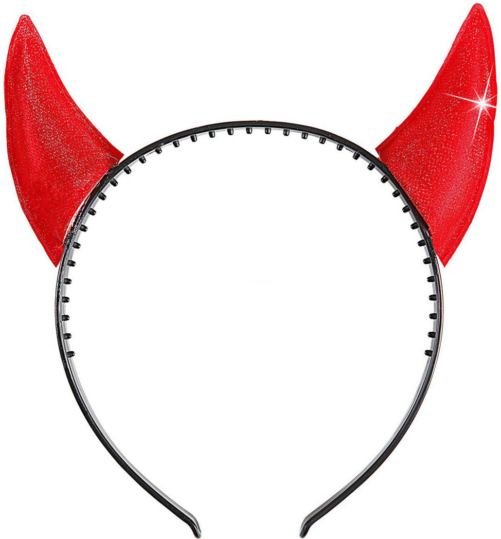 Serre-tête cornes de diable réfléchissantes pour adulte rouge