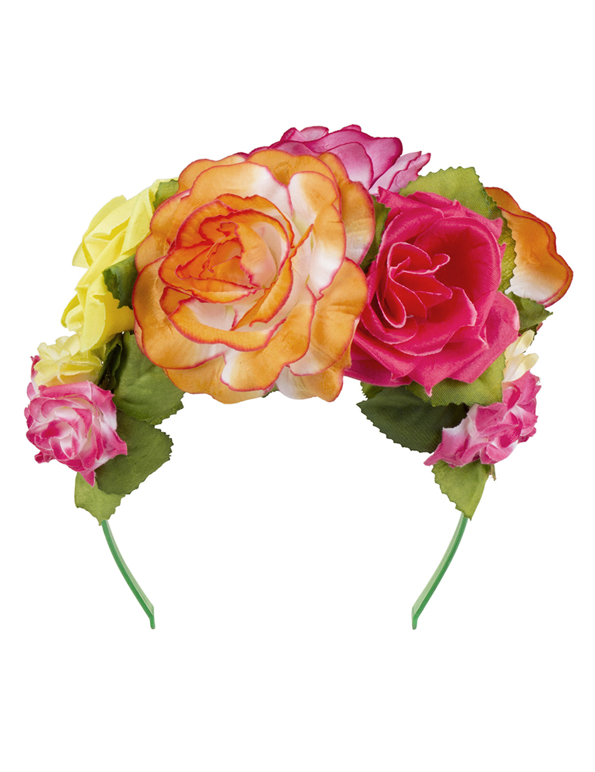Vue de face du serre-tête fleurs colorées pour femme