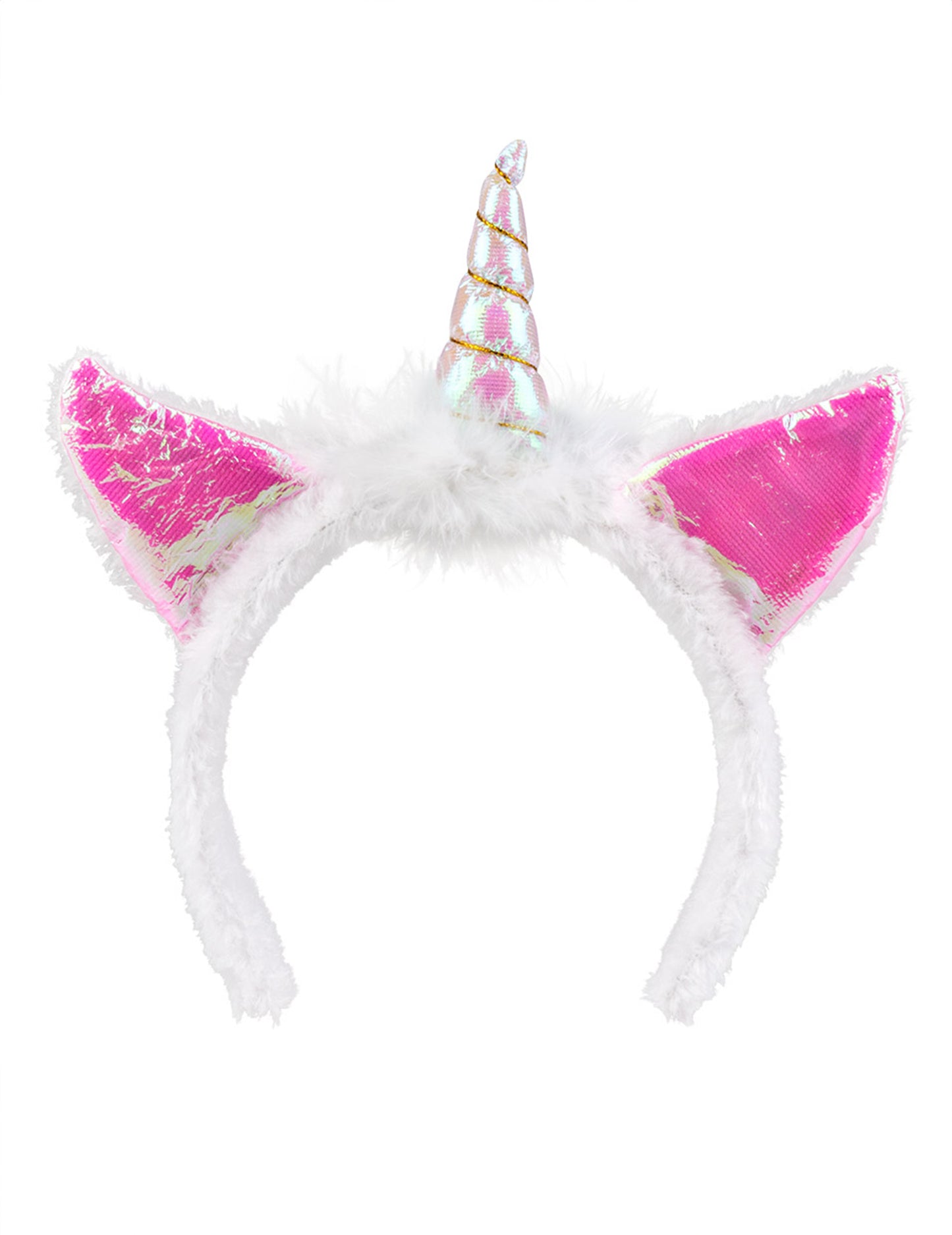 Vue de face du serre-tête licorne pour femme
