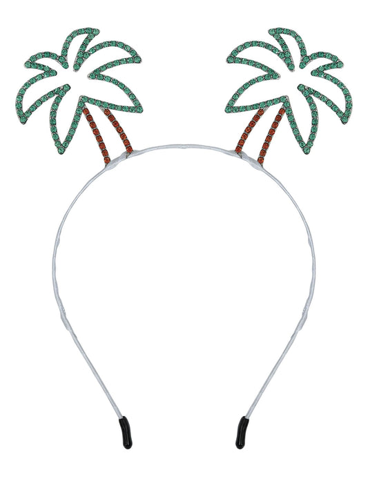 Vue de face du serre-tête palmiers en métal
