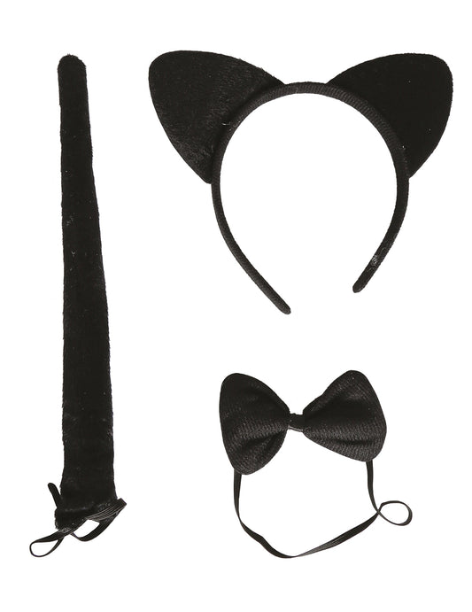 Conjunto de gato preto para adulto