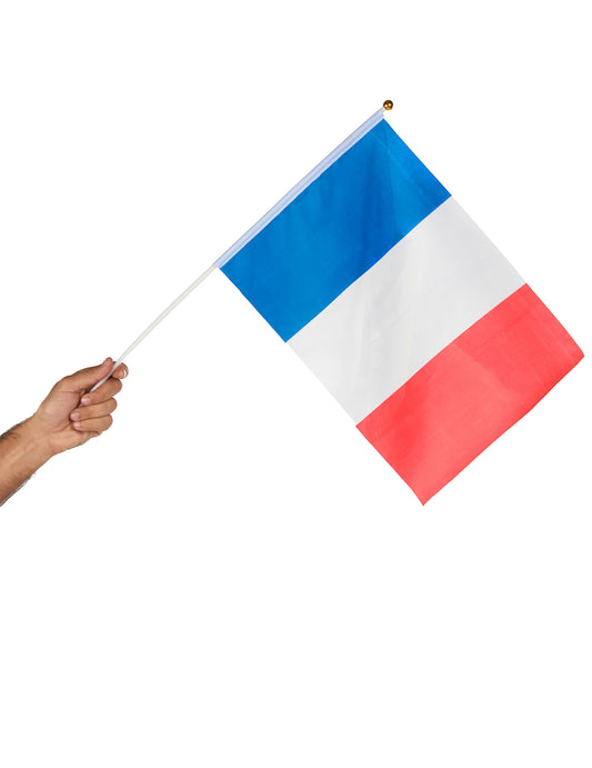 Drapeau tricolore sur tige du set décoration de table supporter France