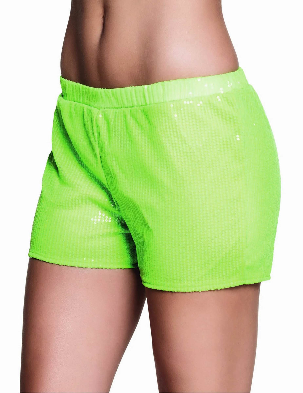 Shorty com lantejoulas para mulher verde fluo